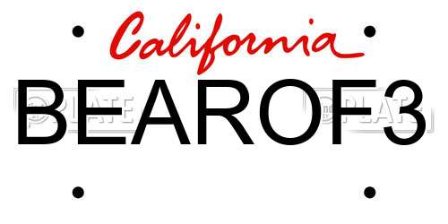 BEAROF3 California License Plate