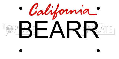 BEARR California License Plate