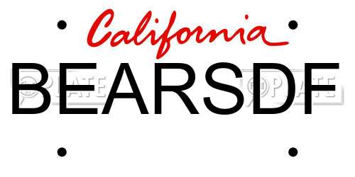 BEARSDF California License Plate