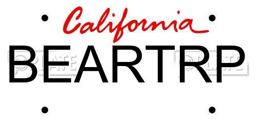 BEARTRP California License Plate