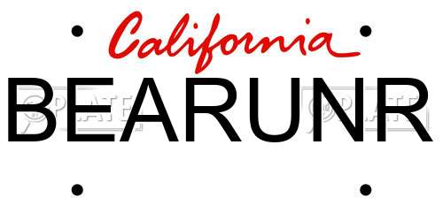 BEARUNR California License Plate