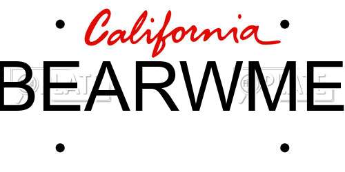 BEARWME California License Plate