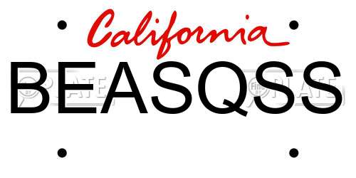 BEASQSS California License Plate