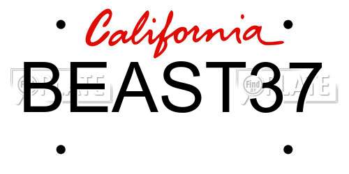 BEAST37 California License Plate