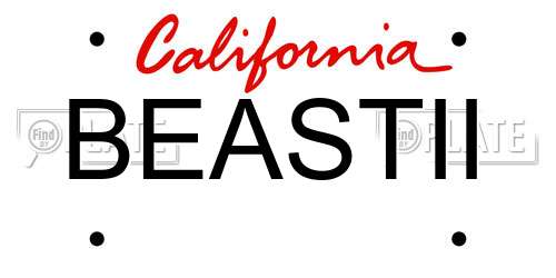 BEASTII California License Plate