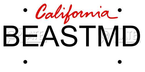 BEASTMD California License Plate