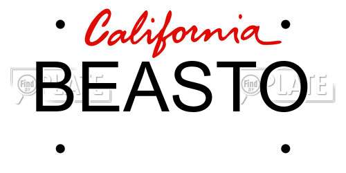 BEASTO California License Plate