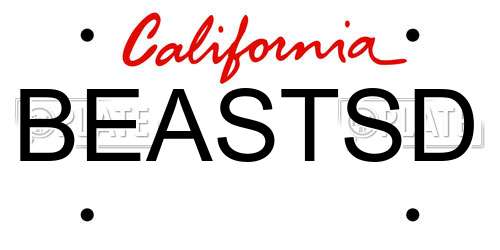 BEASTSD California License Plate