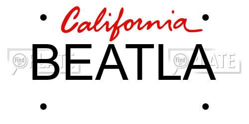 BEATLA California License Plate
