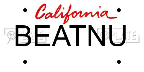 BEATNU California License Plate