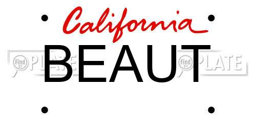 BEAUT California License Plate