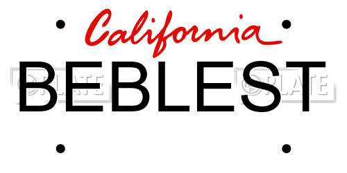 BEBLEST California License Plate