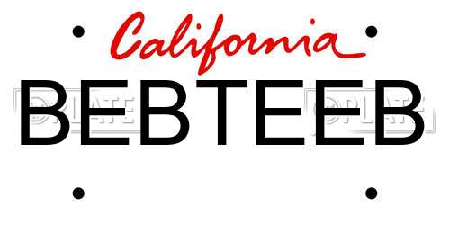 BEBTEEB California License Plate