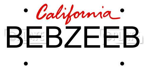 BEBZEEB California License Plate