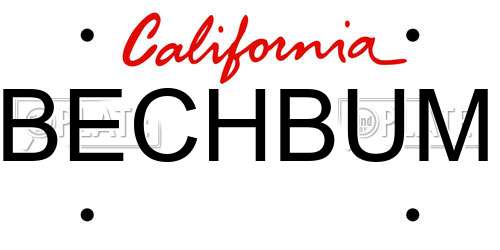 BECHBUM California License Plate