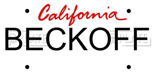 BECKOFF California License Plate