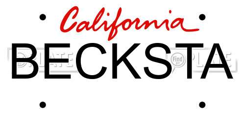 BECKSTA California License Plate