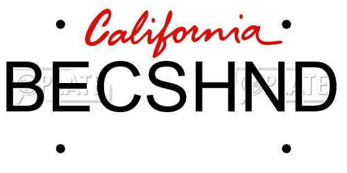 BECSHND California License Plate