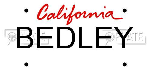BEDLEY California License Plate