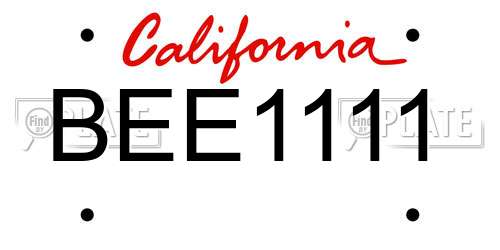 BEE1111 California License Plate