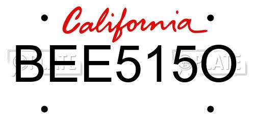 BEE515O California License Plate
