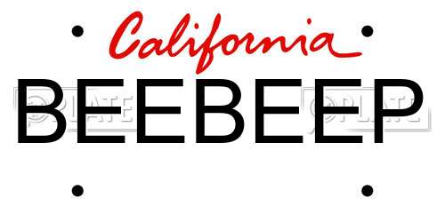 BEEBEEP California License Plate