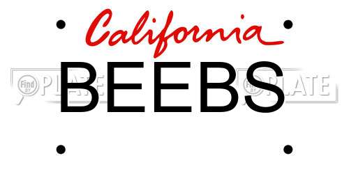BEEBS California License Plate