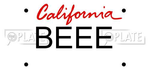 BEEE California License Plate