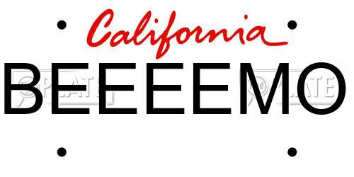 BEEEEMO California License Plate