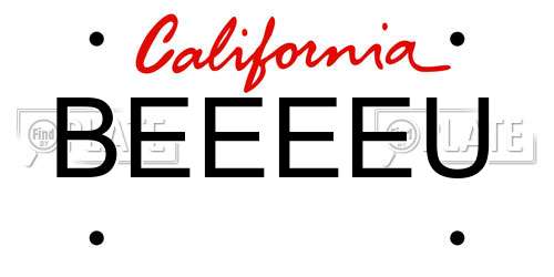 BEEEEU California License Plate