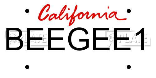 BEEGEE1 California License Plate