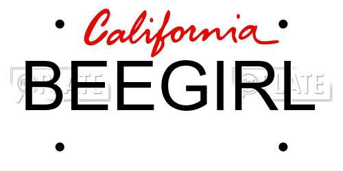 BEEGIRL California License Plate