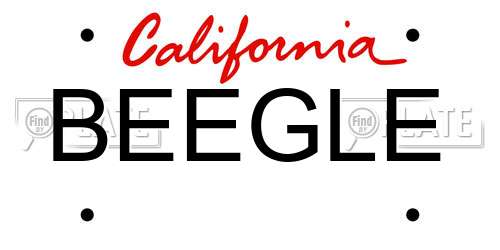 BEEGLE California License Plate