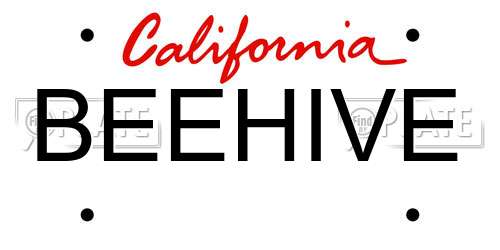 BEEHIVE California License Plate