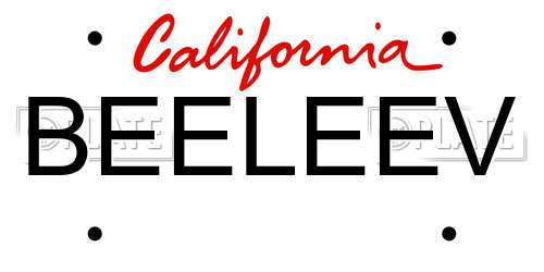 BEELEEV California License Plate