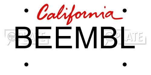 BEEMBL California License Plate
