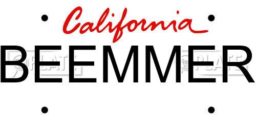 BEEMMER California License Plate