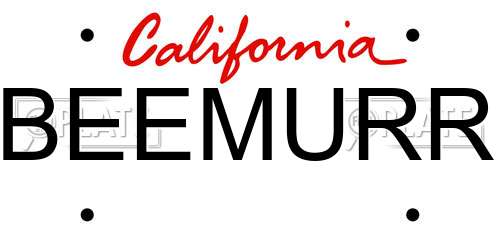 BEEMURR California License Plate