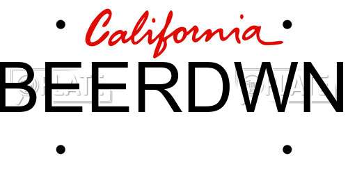BEERDWN California License Plate