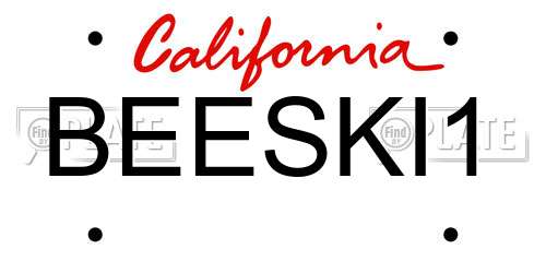 BEESKI1 California License Plate