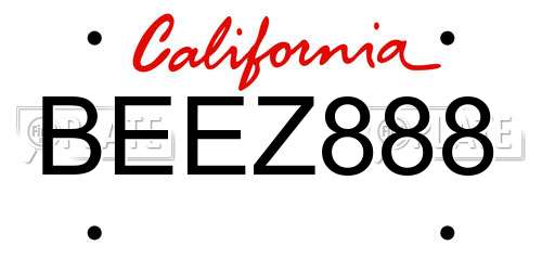 BEEZ888 California License Plate