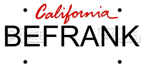 BEFRANK California License Plate