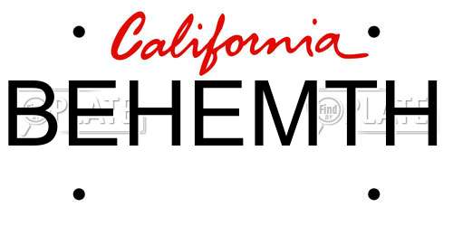 BEHEMTH California License Plate