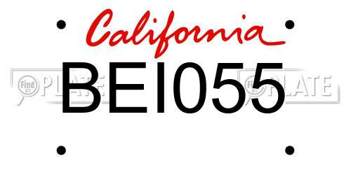 BEI055 California License Plate