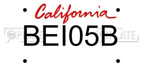 BEI05B California License Plate