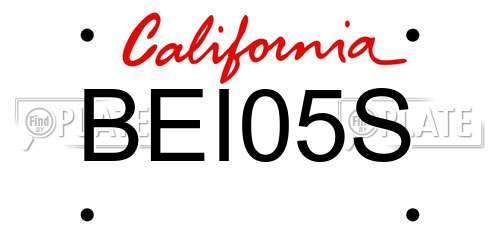 BEI05S California License Plate