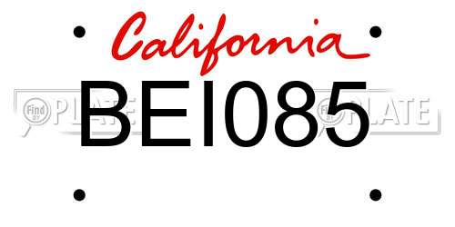 BEI085 California License Plate