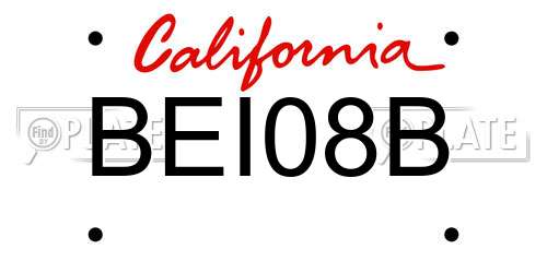 BEI08B California License Plate