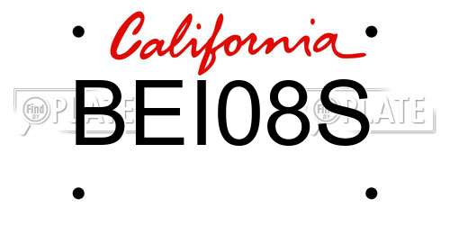 BEI08S California License Plate