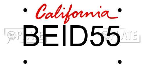 BEID55 California License Plate